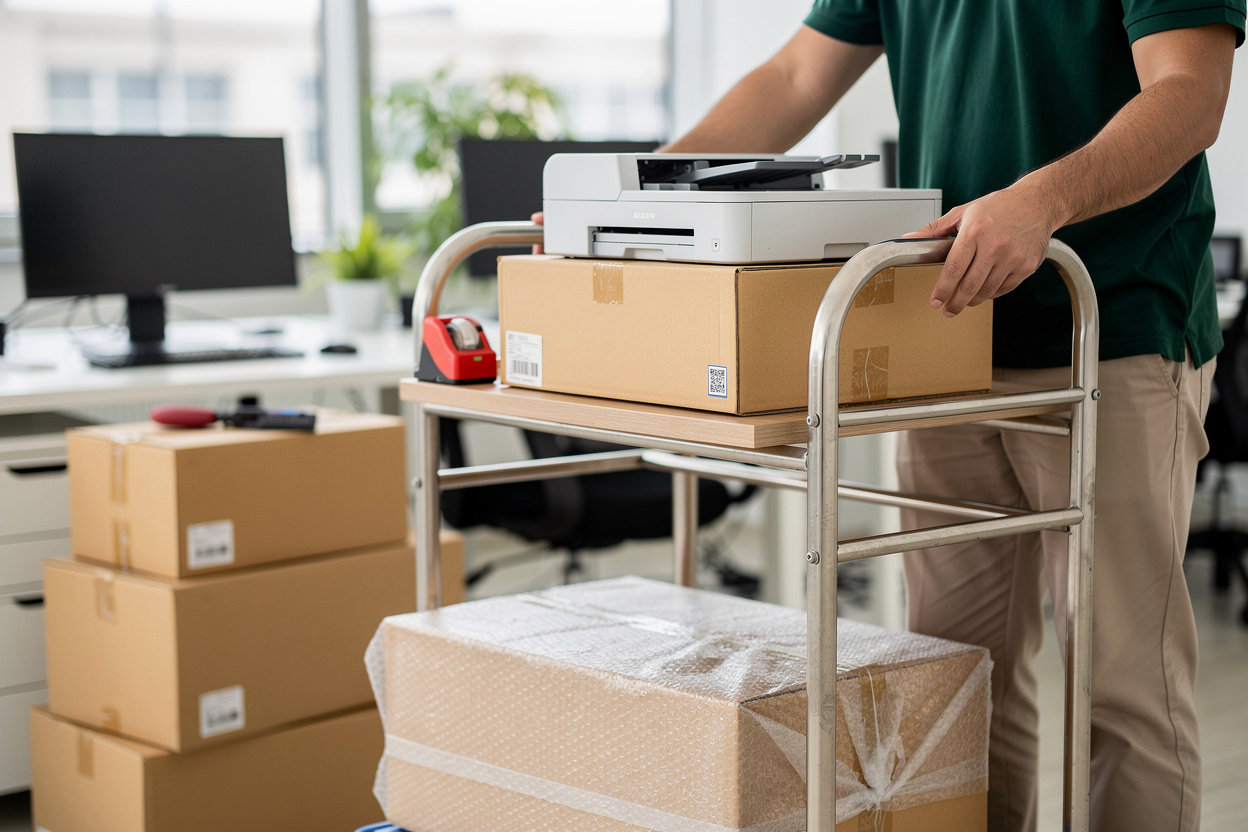 In & Out Moving Service LLC professional commercial movers relocating office furniture and equipment in Yakima